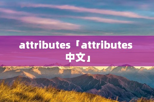 attributes「attributes 中文」