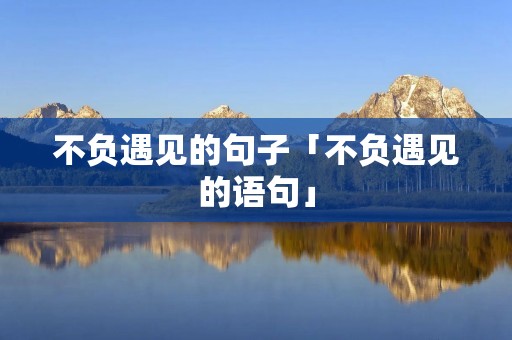 不负遇见的句子「不负遇见的语句」