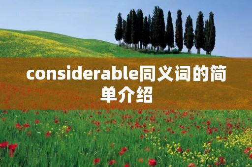 considerable同义词的简单介绍