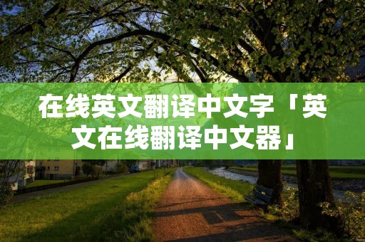 在线英文翻译中文字「英文在线翻译中文器」