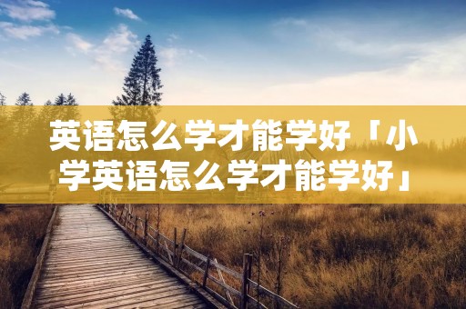 英语怎么学才能学好「小学英语怎么学才能学好」