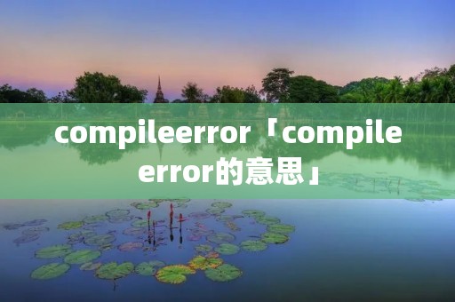 compileerror「compileerror的意思」