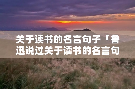 关于读书的名言句子「鲁迅说过关于读书的名言句子」