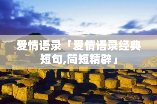爱情语录「爱情语录经典短句,简短精辟」