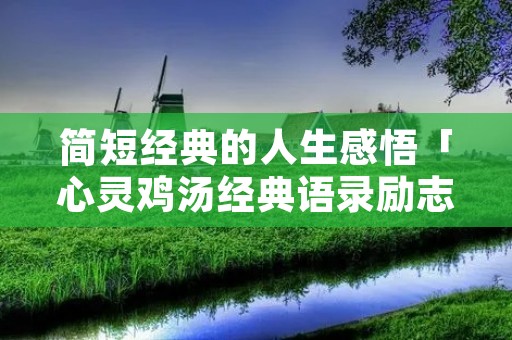 简短经典的人生感悟「心灵鸡汤经典语录励志」