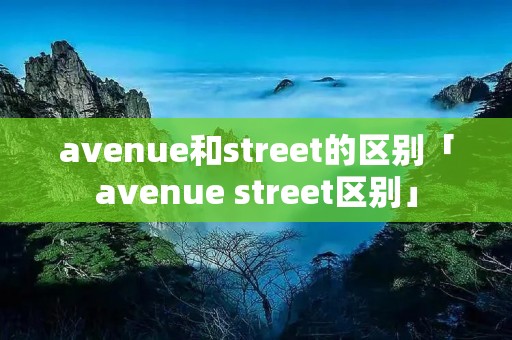 avenue和street的区别「avenue street区别」