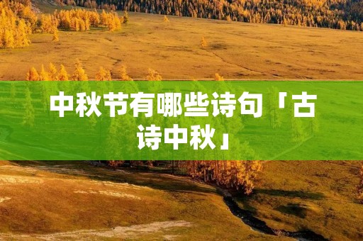 中秋节有哪些诗句「古诗中秋」 中秋节有哪些诗句「古诗中秋」