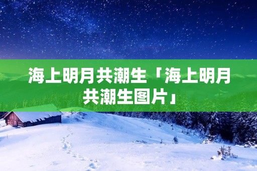 海上明月共潮生「海上明月共潮生图片」