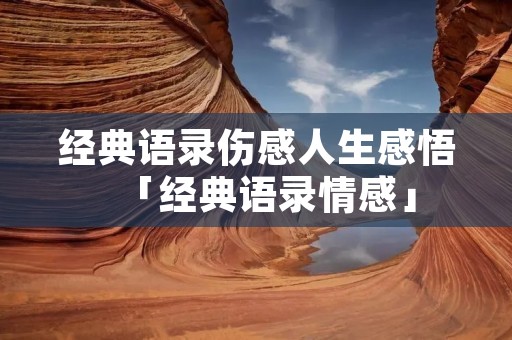 经典语录伤感人生感悟「经典语录情感」