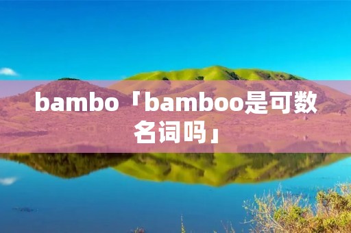 bambo「bamboo是可数名词吗」