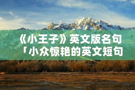 《小王子》英文版名句「小众惊艳的英文短句」