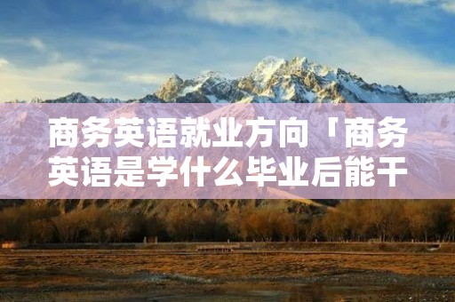 商务英语就业方向「商务英语是学什么毕业后能干什么」