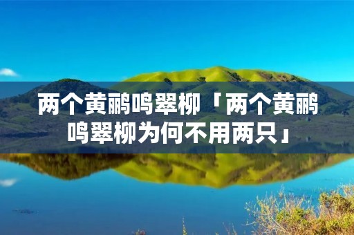 两个黄鹂鸣翠柳「两个黄鹂鸣翠柳为何不用两只」