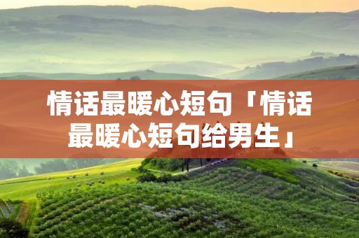 情话最暖心短句「情话最暖心短句给男生」