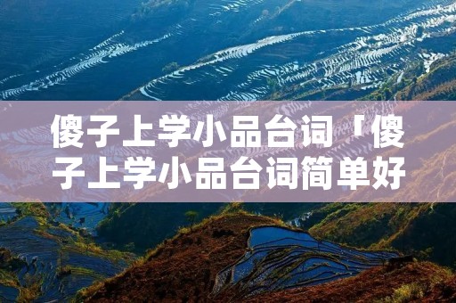 傻子上学小品台词「傻子上学小品台词简单好学的」