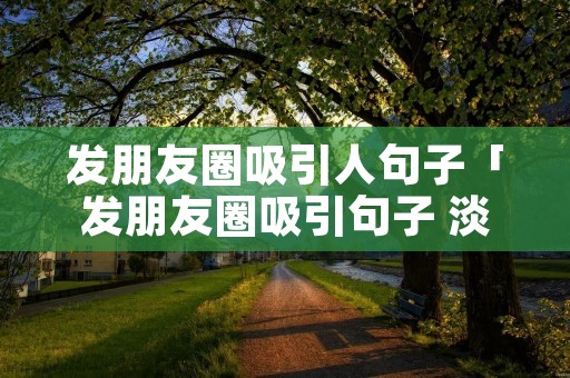 发朋友圈吸引人句子「发朋友圈吸引句子 淡定,淡定」
