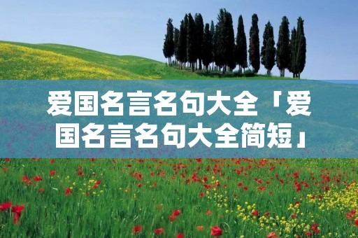 爱国名言名句大全「爱国名言名句大全简短」