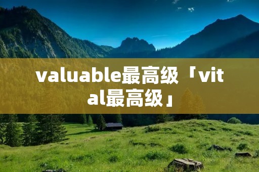 valuable最高级「vital最高级」 valuable最高级「vital最高级」