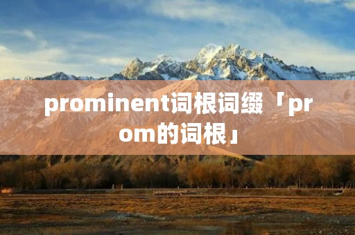 prominent词根词缀「prom的词根」