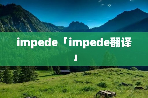 impede「impede翻译」
