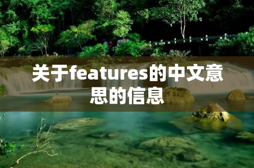 关于features的中文意思的信息