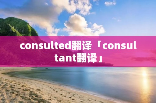 consulted翻译「consultant翻译」