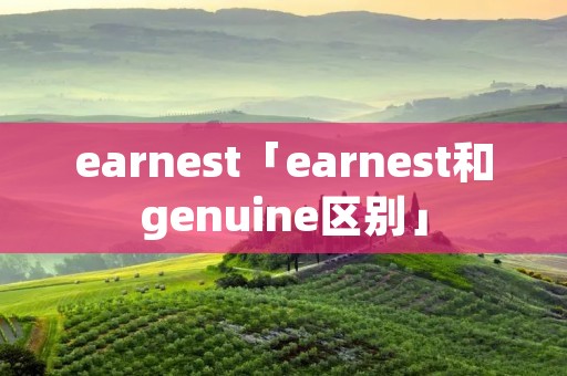 earnest「earnest和genuine区别」 earnest「earnest和genuine区别」