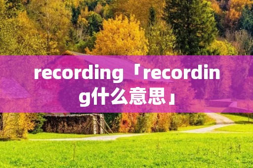 recording「recording什么意思」