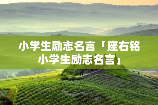 小学生励志名言「座右铭小学生励志名言」