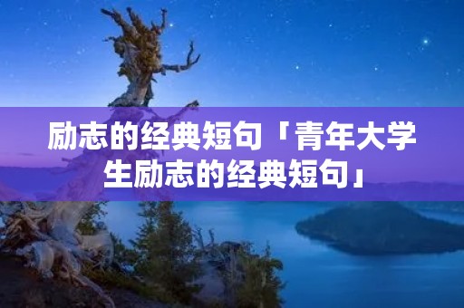 励志的经典短句「青年大学生励志的经典短句」
