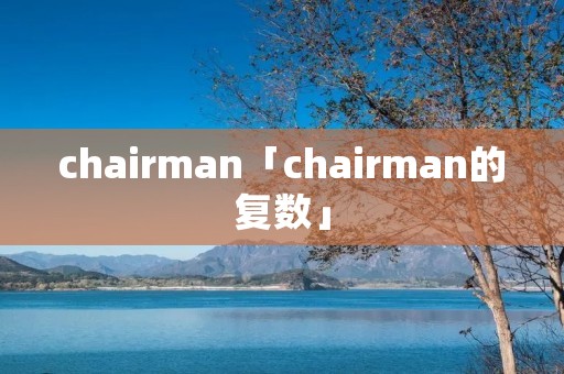 chairman「chairman的复数」