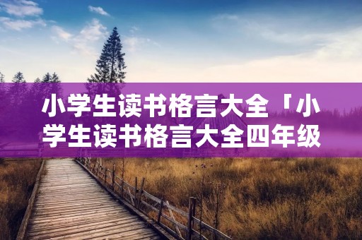 小学生读书格言大全「小学生读书格言大全四年级」