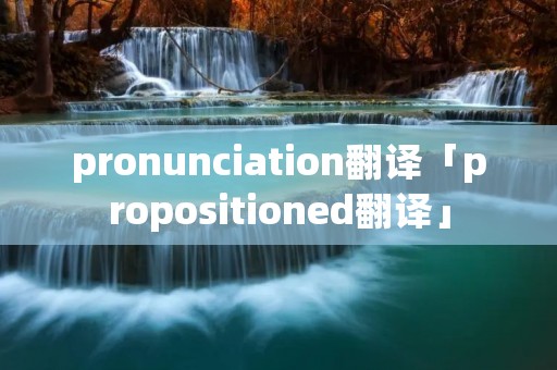 pronunciation翻译「propositioned翻译」