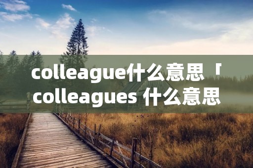 colleague什么意思「colleagues 什么意思」