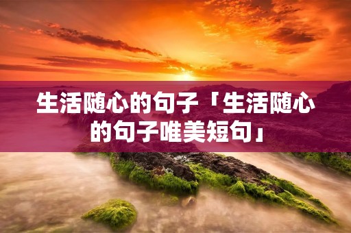 生活随心的句子「生活随心的句子唯美短句」