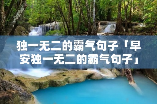 独一无二的霸气句子「早安独一无二的霸气句子」