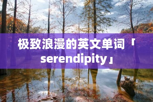 极致浪漫的英文单词「serendipity」 极致浪漫的英文单词「serendipity」