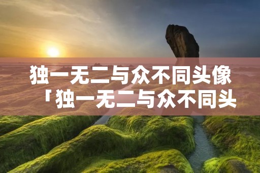 独一无二与众不同头像「独一无二与众不同头像高清高冷」