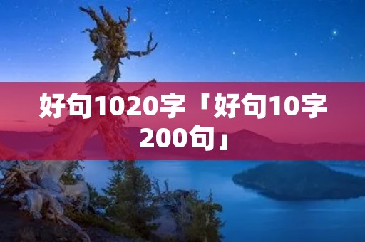 好句1020字「好句10字200句」