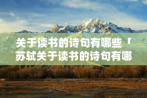关于读书的诗句有哪些「苏轼关于读书的诗句有哪些」