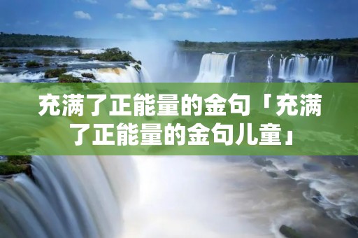 充满了正能量的金句「充满了正能量的金句儿童」