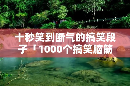 十秒笑到断气的搞笑段子「1000个搞笑脑筋急转弯」