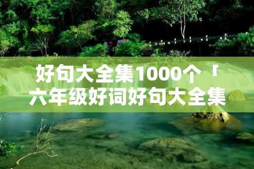 好句大全集1000个「六年级好词好句大全集1000个」