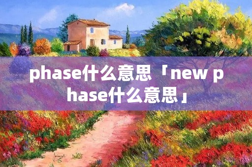 phase什么意思「new phase什么意思」