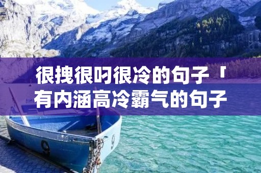 很拽很叼很冷的句子「有内涵高冷霸气的句子」
