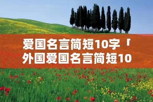 爱国名言简短10字「外国爱国名言简短10字」