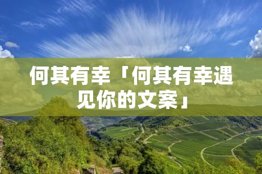 何其有幸「何其有幸遇见你的文案」