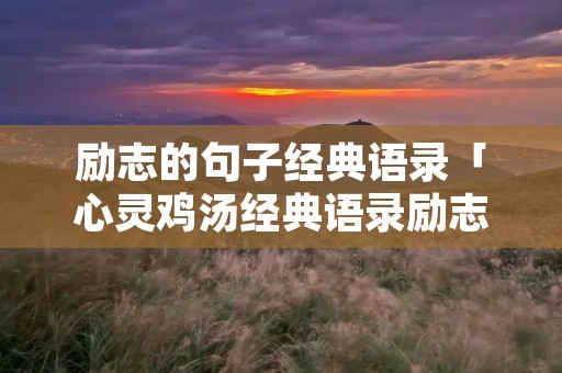 励志的句子经典语录「心灵鸡汤经典语录励志」 励志的句子经典语录「心灵鸡汤经典语录励志」