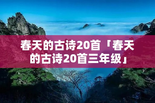 春天的古诗20首「春天的古诗20首三年级」