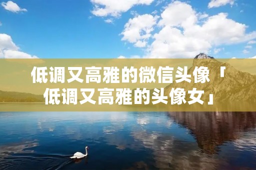 低调又高雅的微信头像「低调又高雅的头像女」